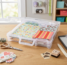 Cargar imagen en el visor de la galería, Caja organizadora portátil de 12 x 12 pulgadas con asa