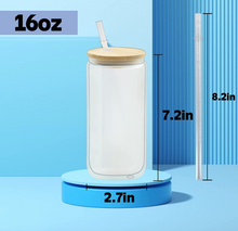 Cargar imagen en el visor de la galería, Snow Globe Can Glass (Vaso Tipo Lata de Vidrio DOBLE PARED)