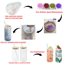 Cargar imagen en el visor de la galería, Snow Globe Can Glass (Vaso Tipo Lata de Vidrio DOBLE PARED)