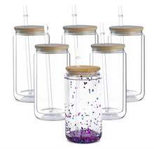 Cargar imagen en el visor de la galería, Snow Globe Can Glass (Vaso Tipo Lata de Vidrio DOBLE PARED)