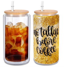 Cargar imagen en el visor de la galería, Snow Globe Can Glass (Vaso Tipo Lata de Vidrio DOBLE PARED)