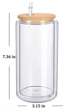 Cargar imagen en el visor de la galería, Snow Globe Can Glass (Vaso Tipo Lata de Vidrio DOBLE PARED)