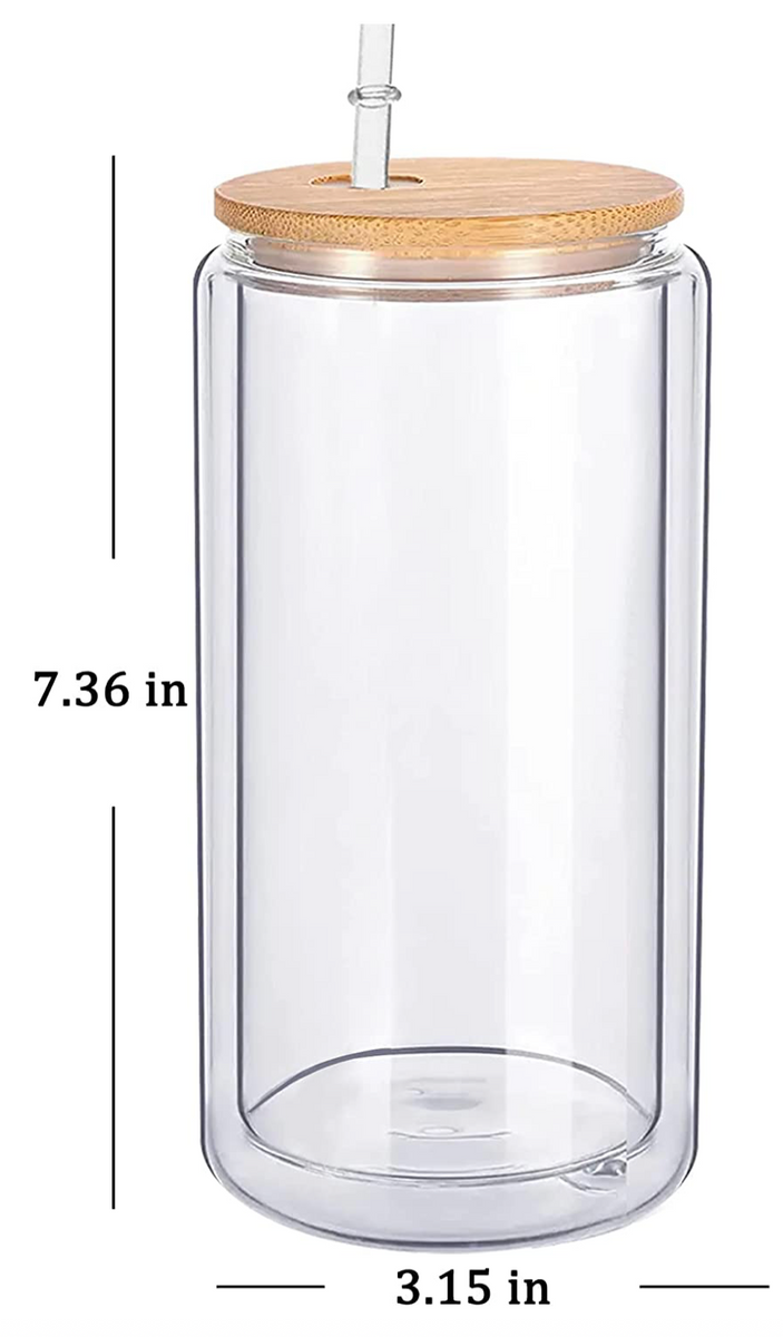 Snow Globe Can Glass (Vaso Tipo Lata de Vidrio DOBLE PARED) Perfect