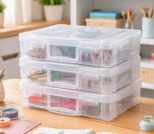 Cargar imagen en el visor de la galería, Caja organizadora portátil de 12 x 12 pulgadas con asa
