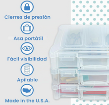 Cargar imagen en el visor de la galería, Caja organizadora portátil de 12 x 12 pulgadas con asa
